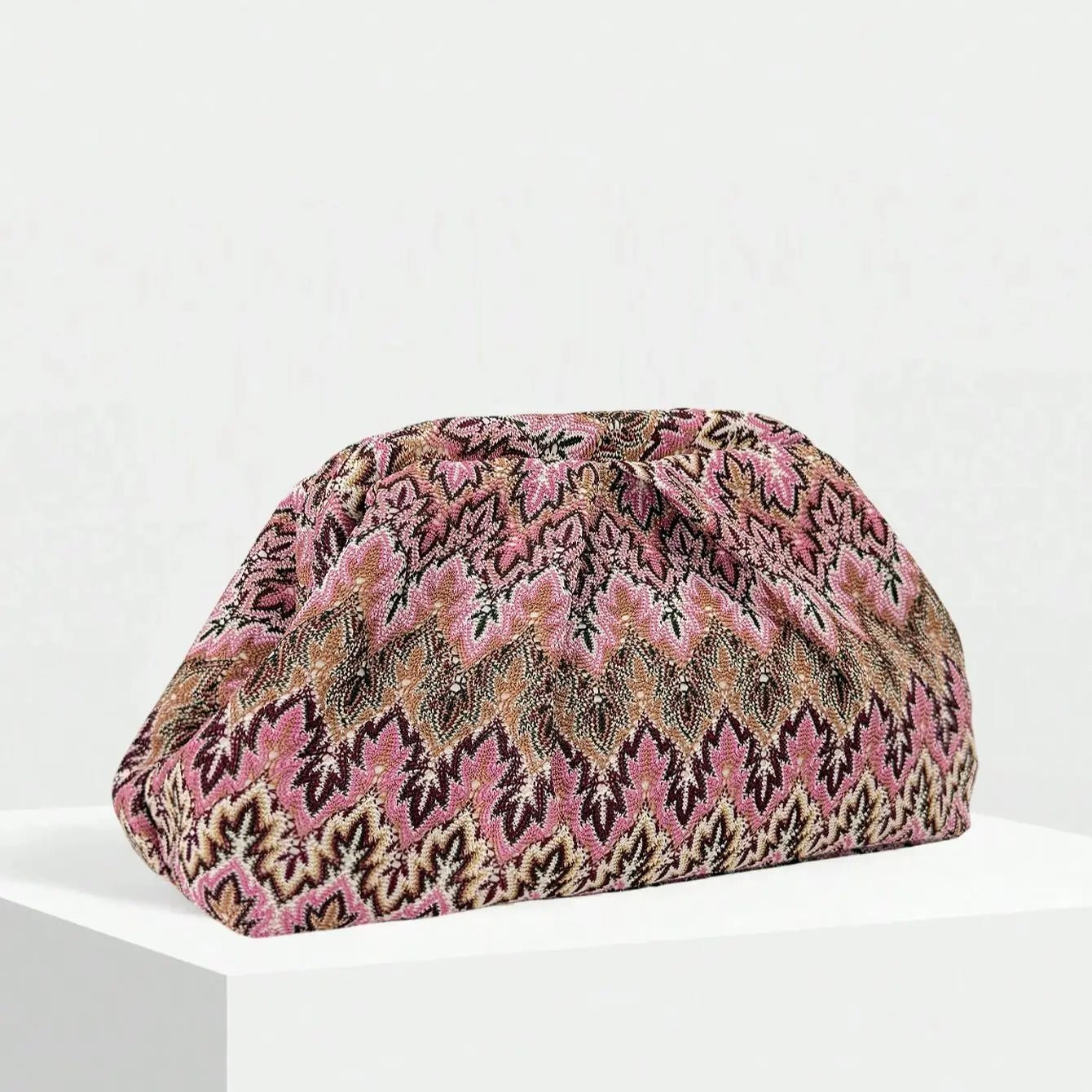 Pochette plissettata Jacquard Sophia