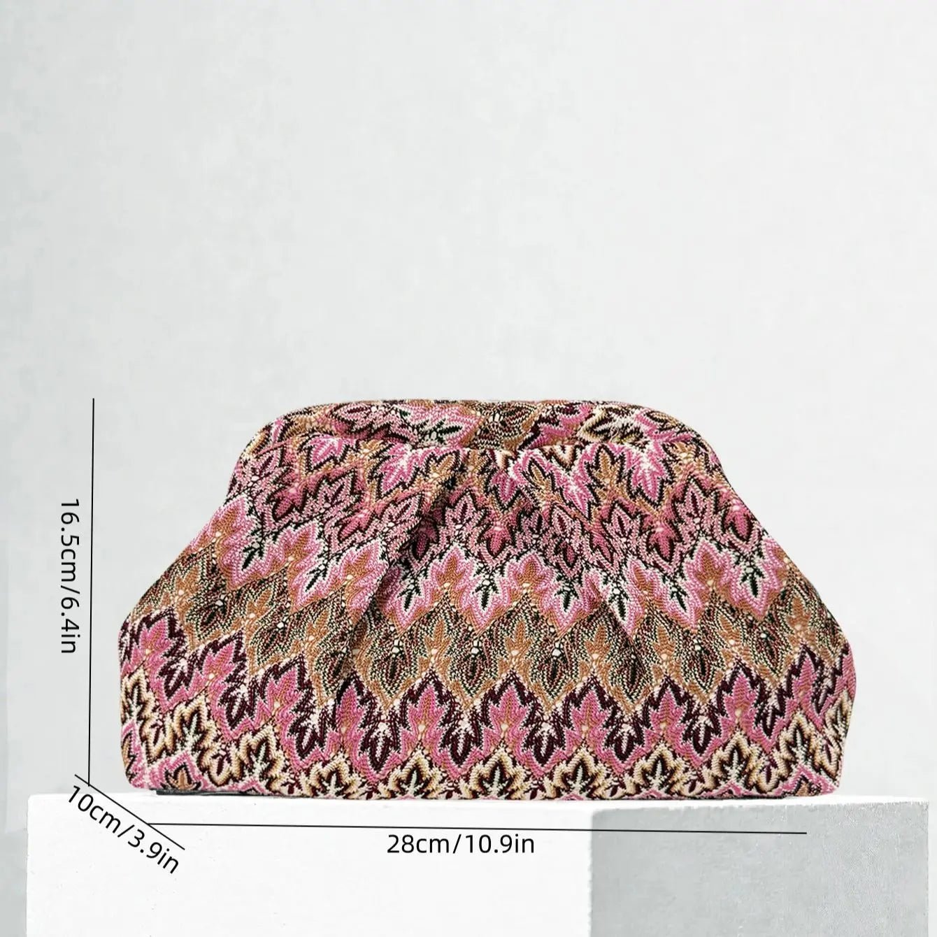 Pochette plissettata Jacquard Sophia