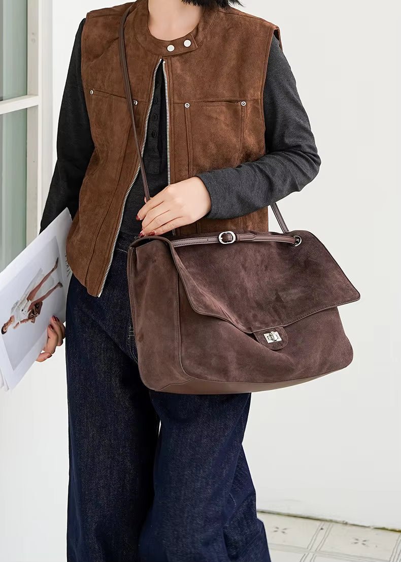 Borsa Tote Retrò in Pelle Bovina Opaca Lena
