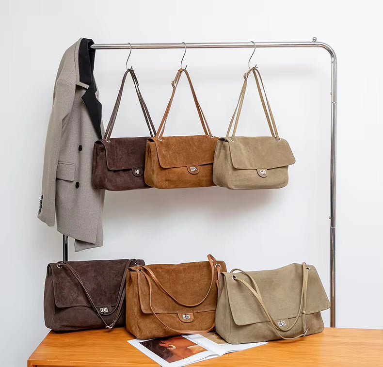 Borsa Tote Retrò in Pelle Bovina Opaca Lena
