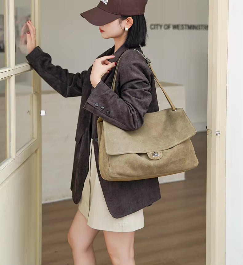 Borsa Tote Retrò in Pelle Bovina Opaca Lena