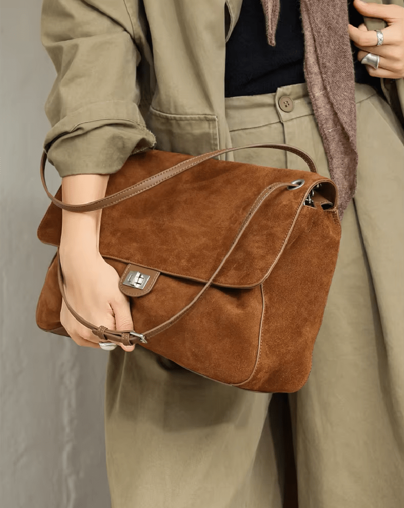 Borsa Tote Retrò in Pelle Bovina Opaca Lena