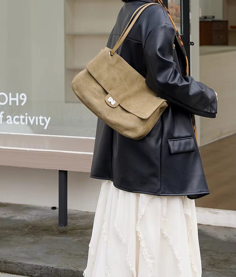 Borsa Tote Retrò in Pelle Bovina Opaca Lena