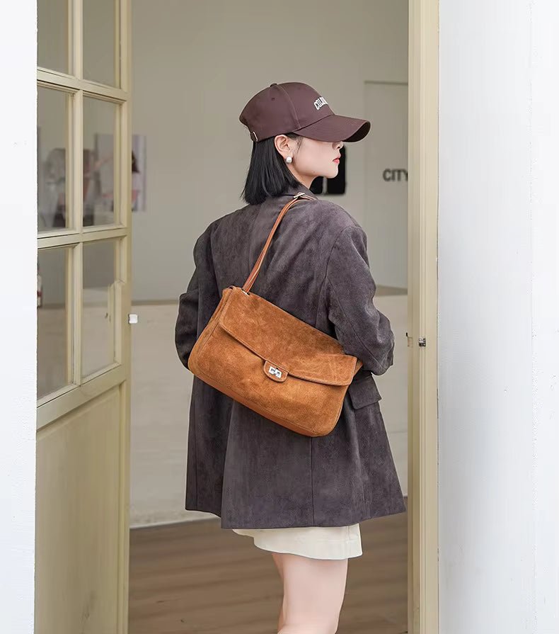 Borsa Tote Retrò in Pelle Bovina Opaca Lena