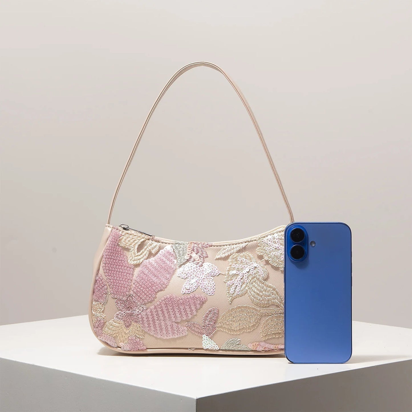 Borsa a spalla Sophia ricamata con paillettes