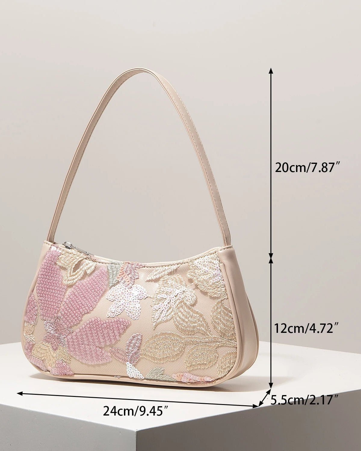 Borsa a spalla Sophia ricamata con paillettes