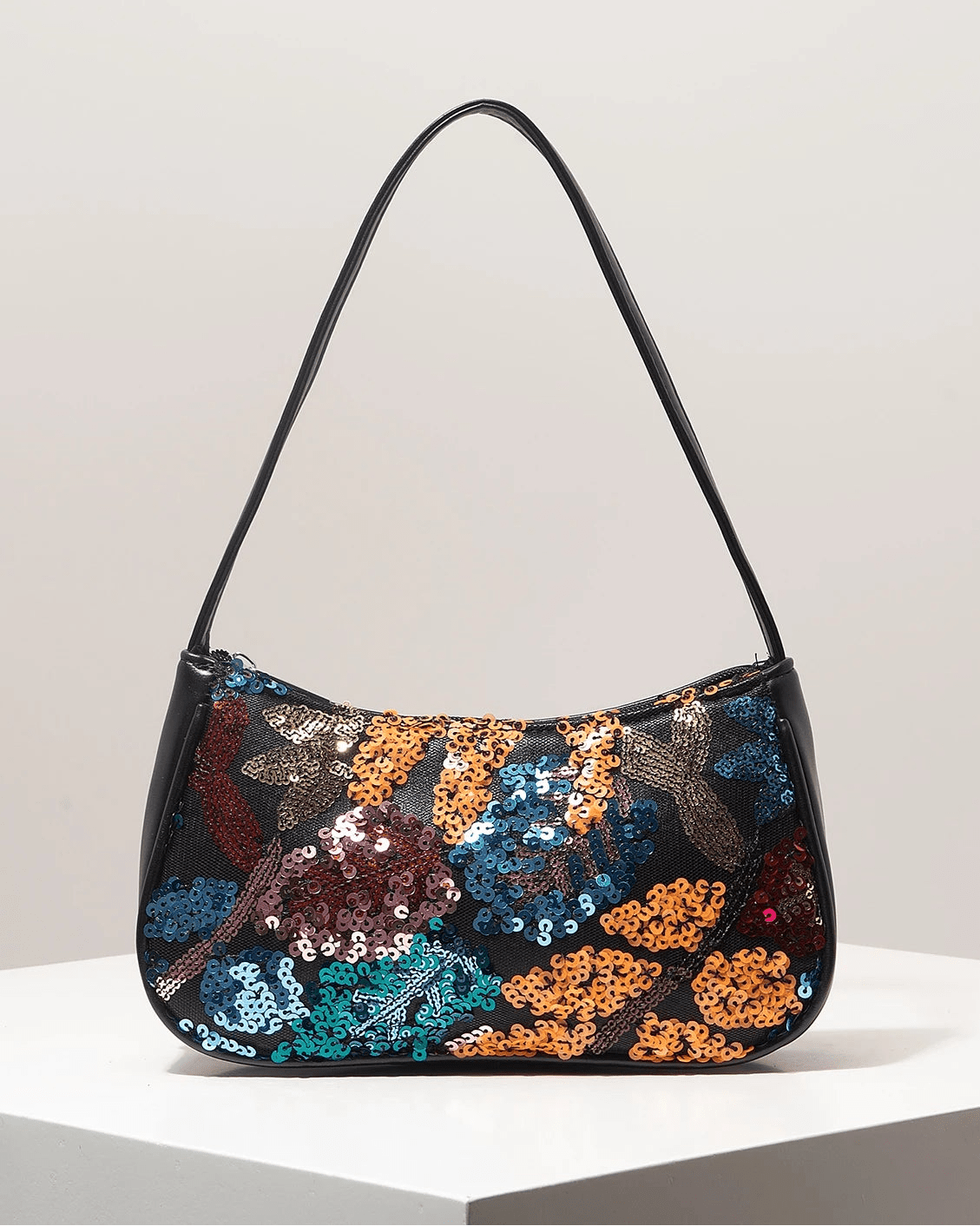 Borsa a spalla Sophia ricamata con paillettes