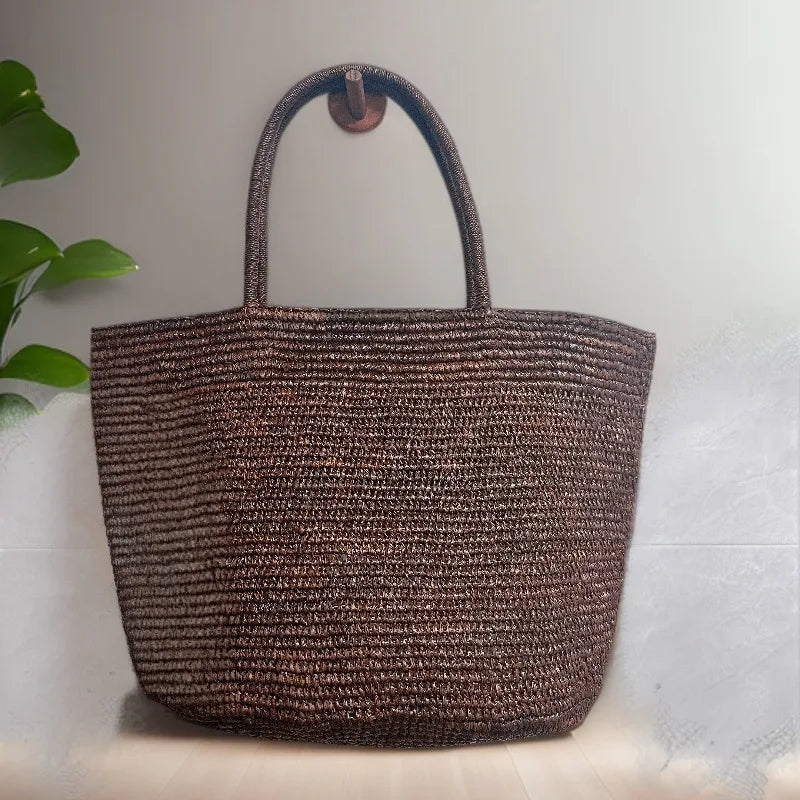 Vivienne borsa a mano in rattan intrecciato