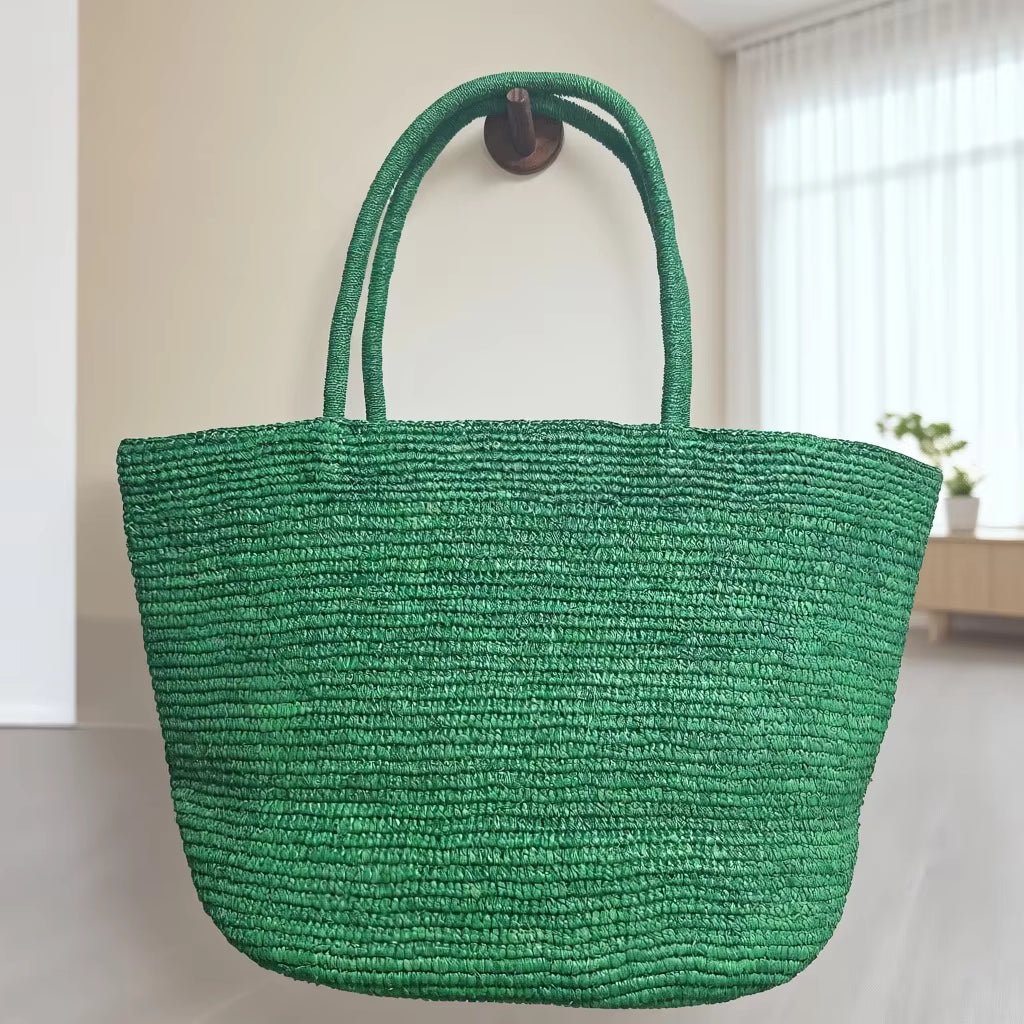 Vivienne borsa a mano in rattan intrecciato
