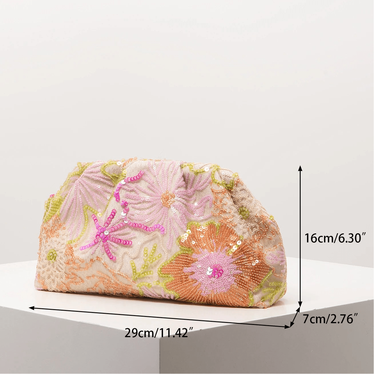 Pochette con paillettes viola