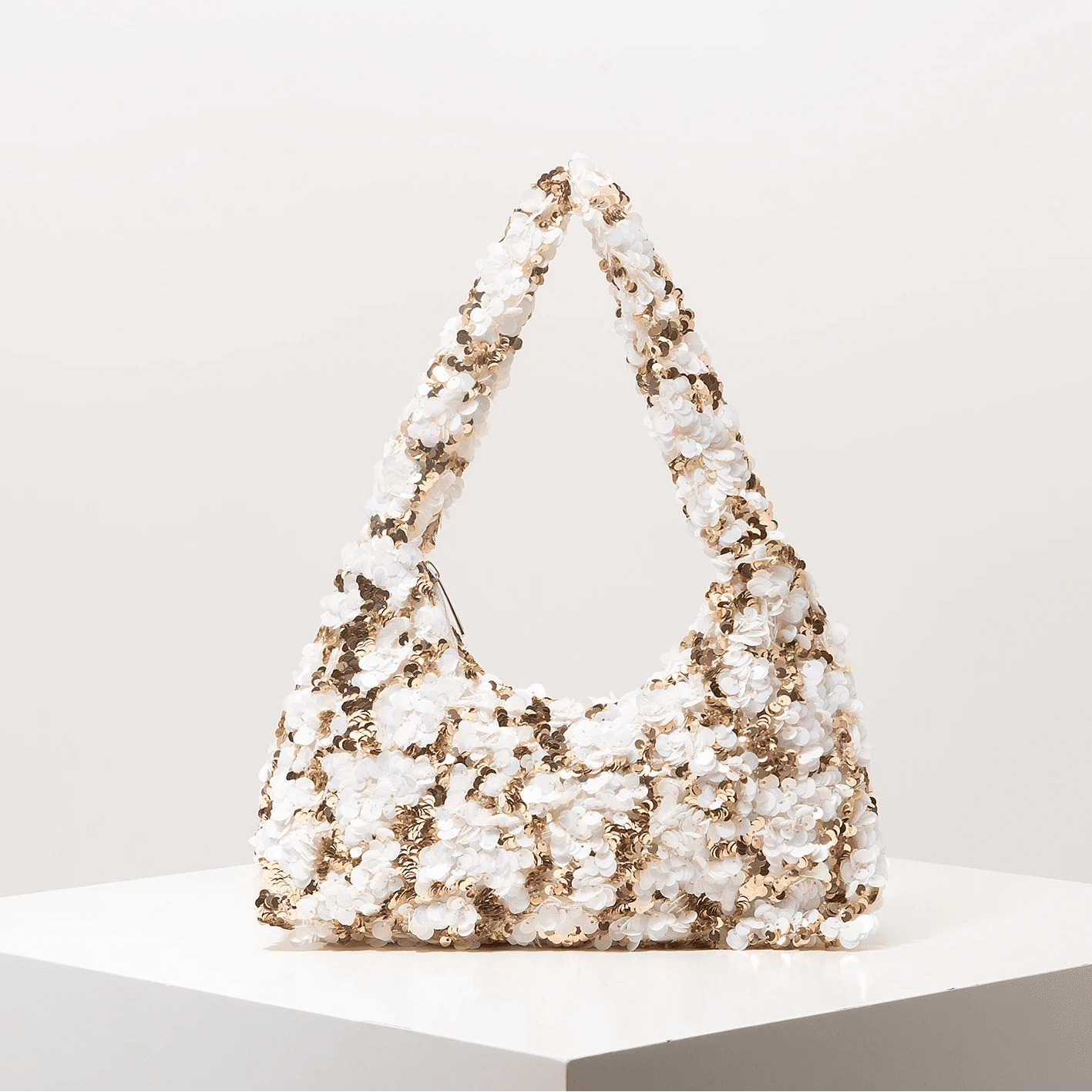 Borsa a spalla da sera Margot con paillettes