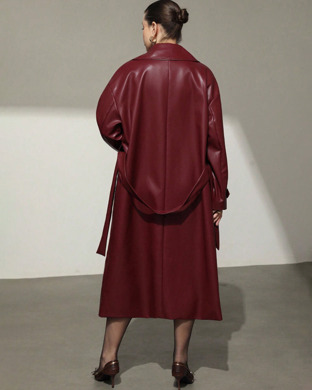 Cappotto Trench Maxi in Finta Pelle Connie