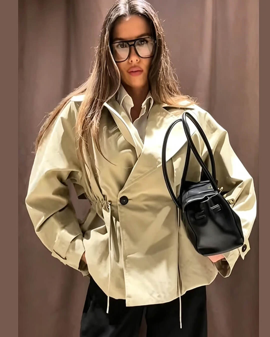 Trench Ellen con colletto a revers