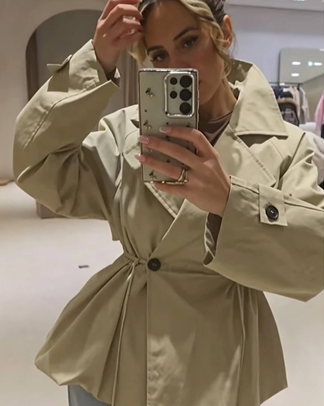 Trench Ellen con colletto a revers