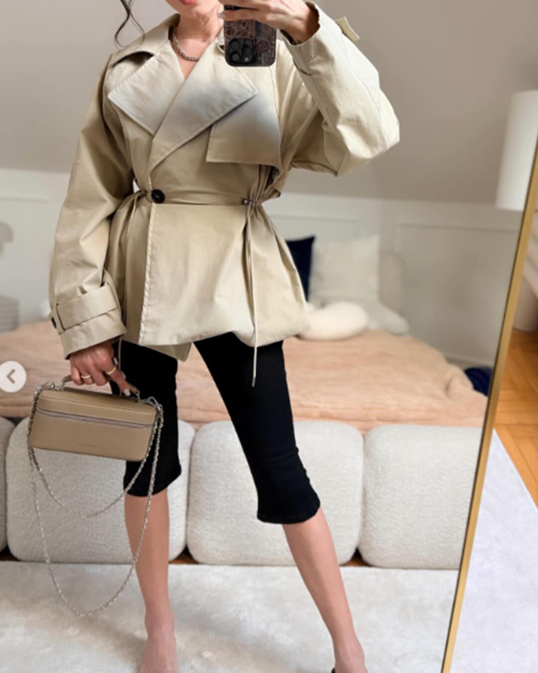 Trench Ellen con colletto a revers