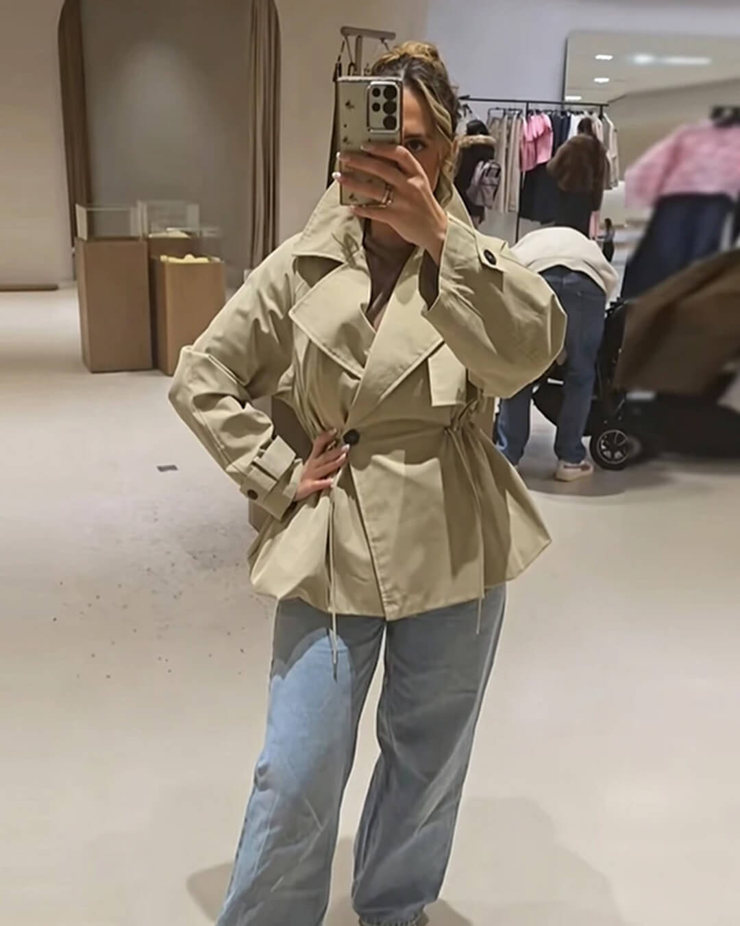 Trench Ellen con colletto a revers