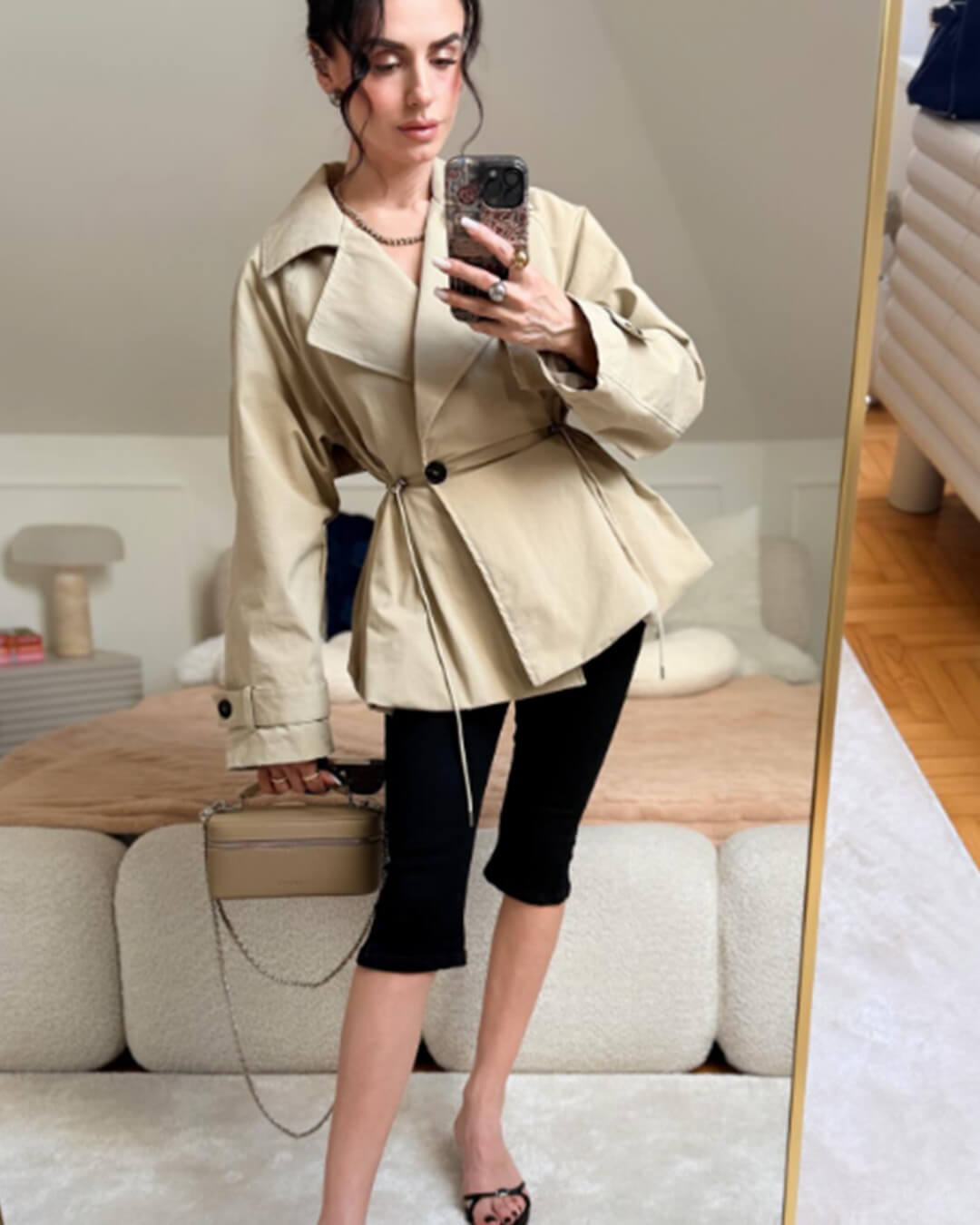 Trench Ellen con colletto a revers