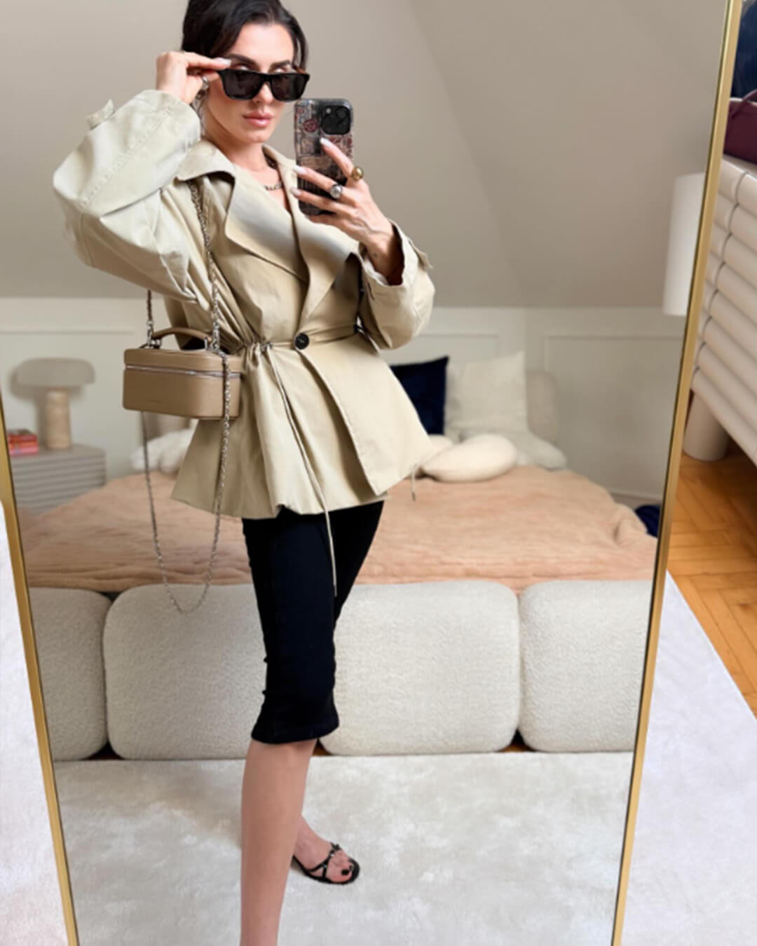 Trench Ellen con colletto a revers