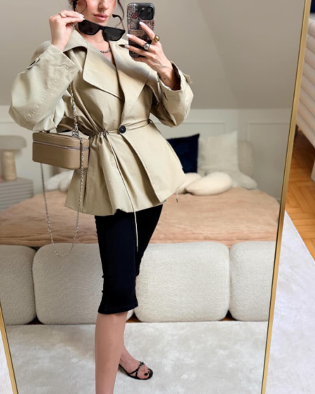 Trench Ellen con colletto a revers