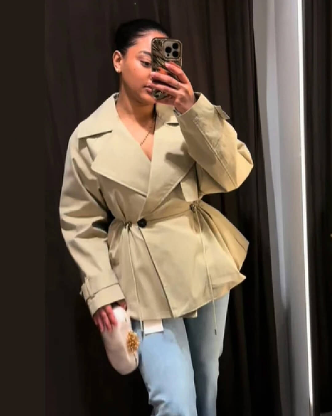 Trench Ellen con colletto a revers