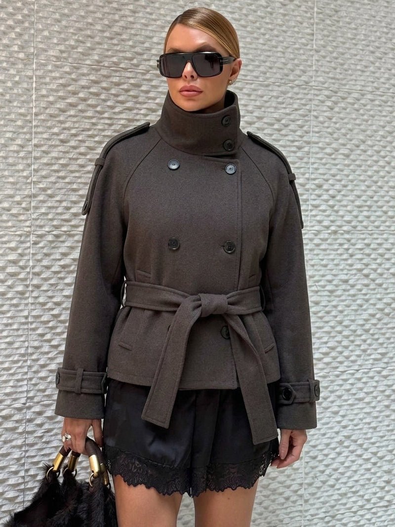 Cappotto Anne doppiopetto con cintura
