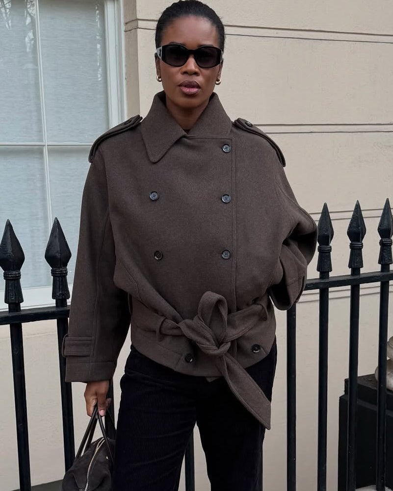 Cappotto Anne doppiopetto con cintura