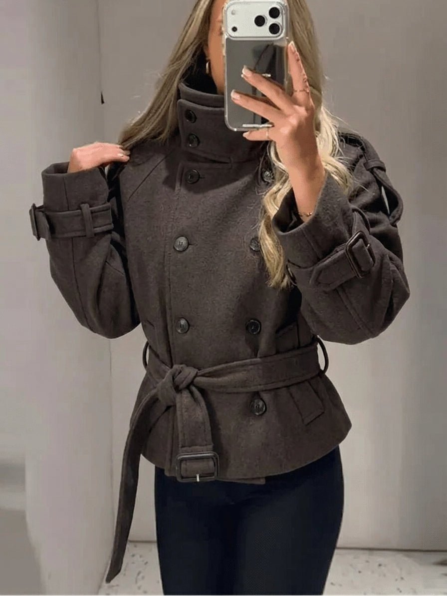 Cappotto Anne doppiopetto con cintura