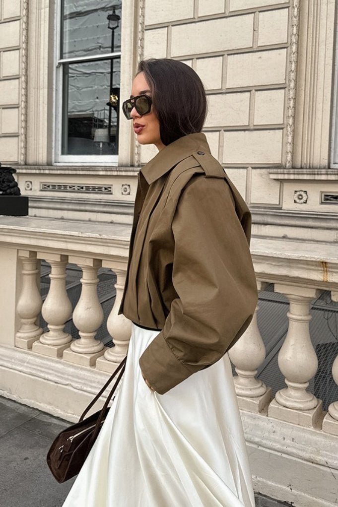 Giacca utility corta Julia con pieghe