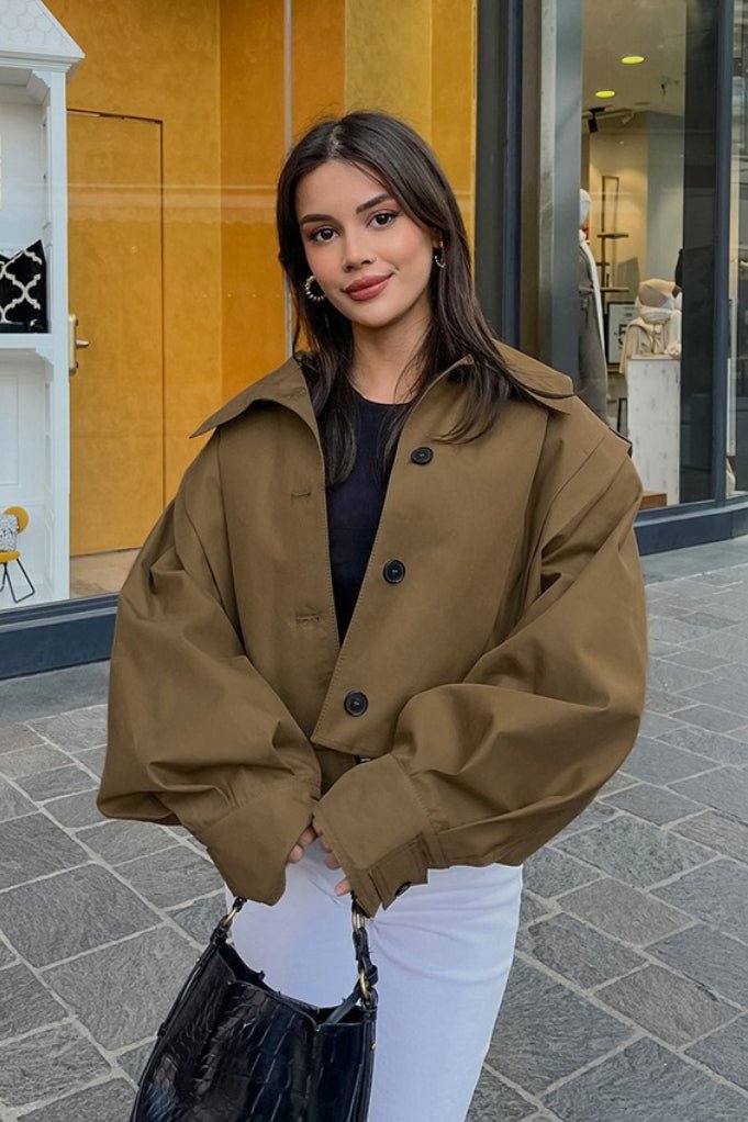 Giacca utility corta Julia con pieghe