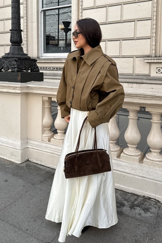 Giacca utility corta Julia con pieghe