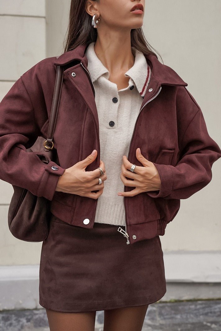 Cappotto Amanda in suede dallo stile rilassato