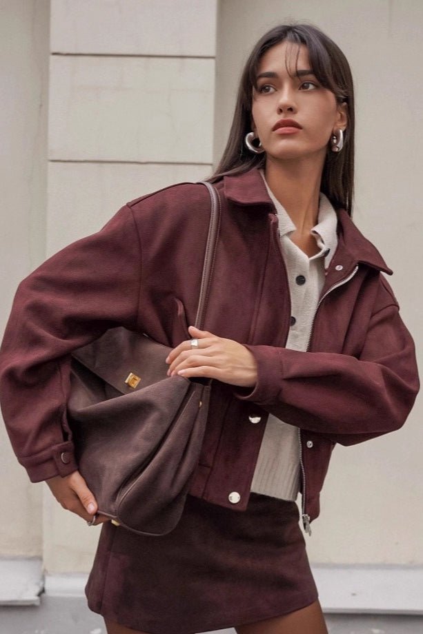 Cappotto Amanda in suede dallo stile rilassato