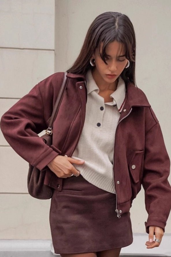Cappotto Amanda in suede dallo stile rilassato