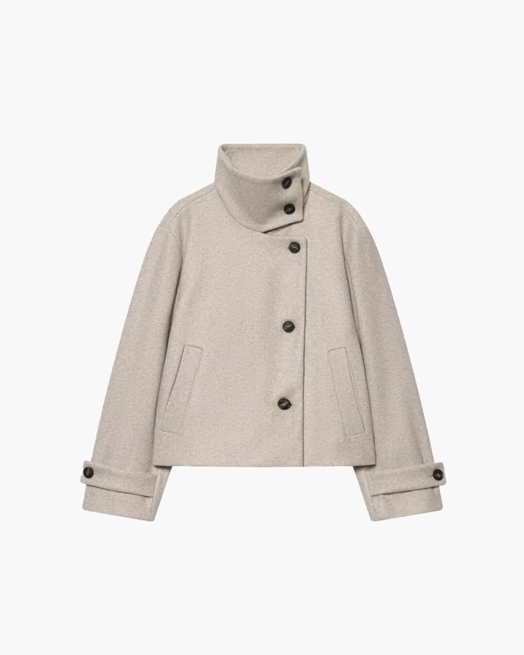 Cappotto Monica Rose con fibbia e collo alto