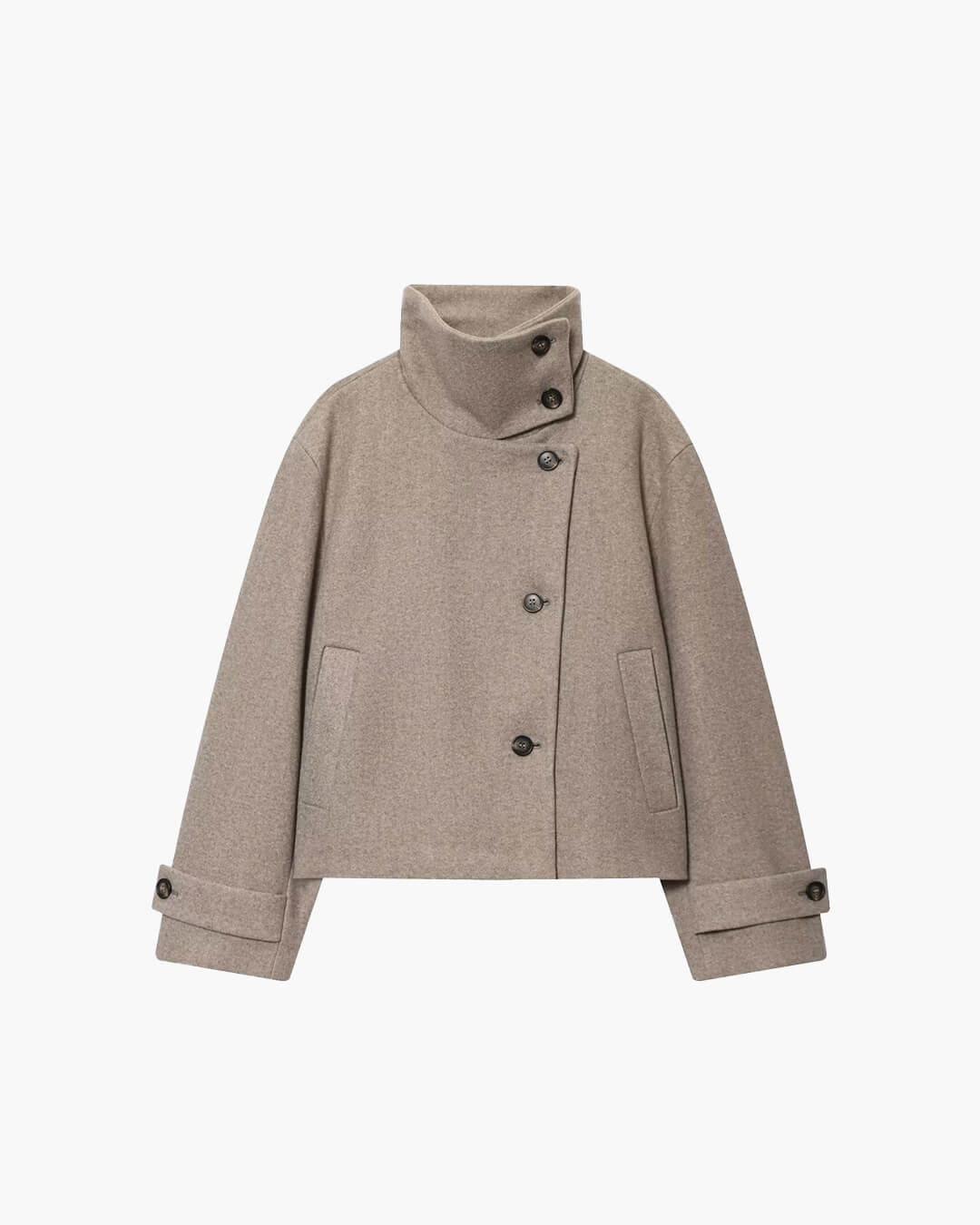 Cappotto Monica Rose con fibbia e collo alto