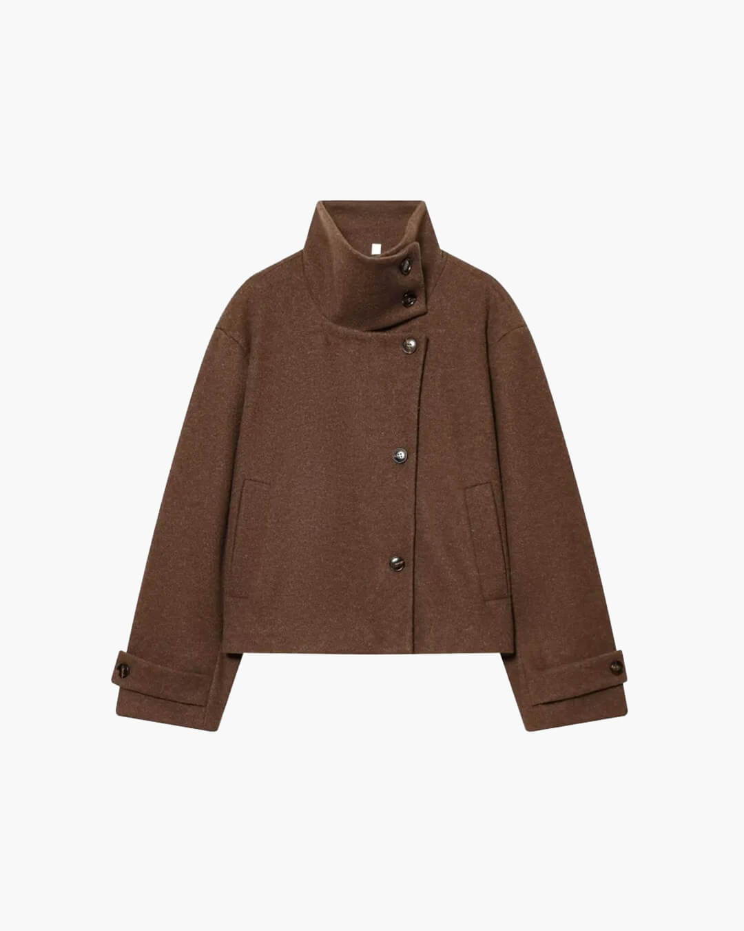 Cappotto Monica Rose con fibbia e collo alto