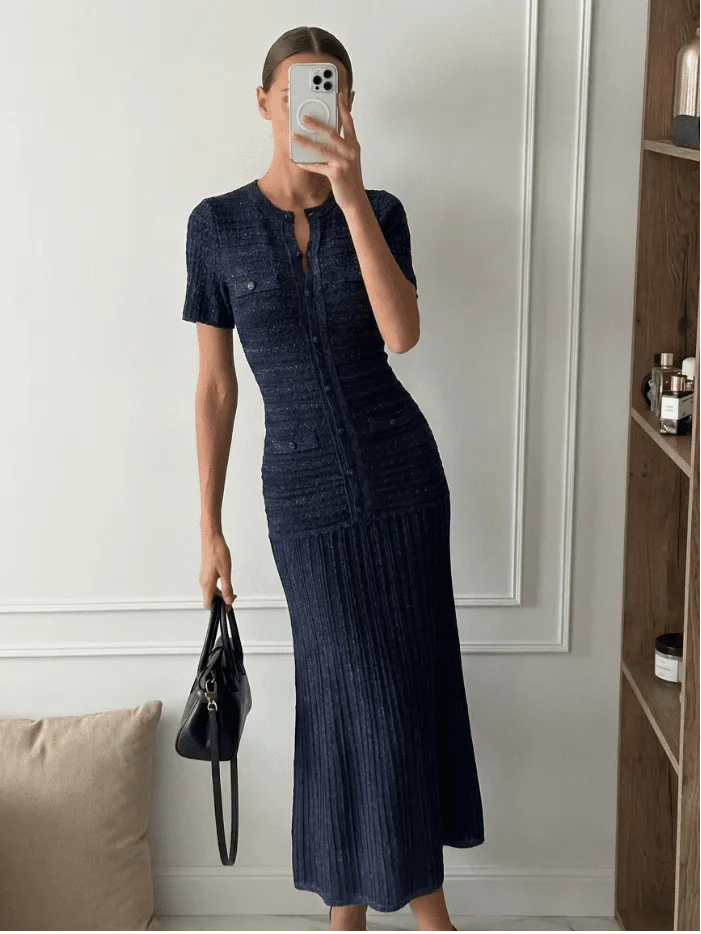 Abito maxi in maglia con paillettes Sadie