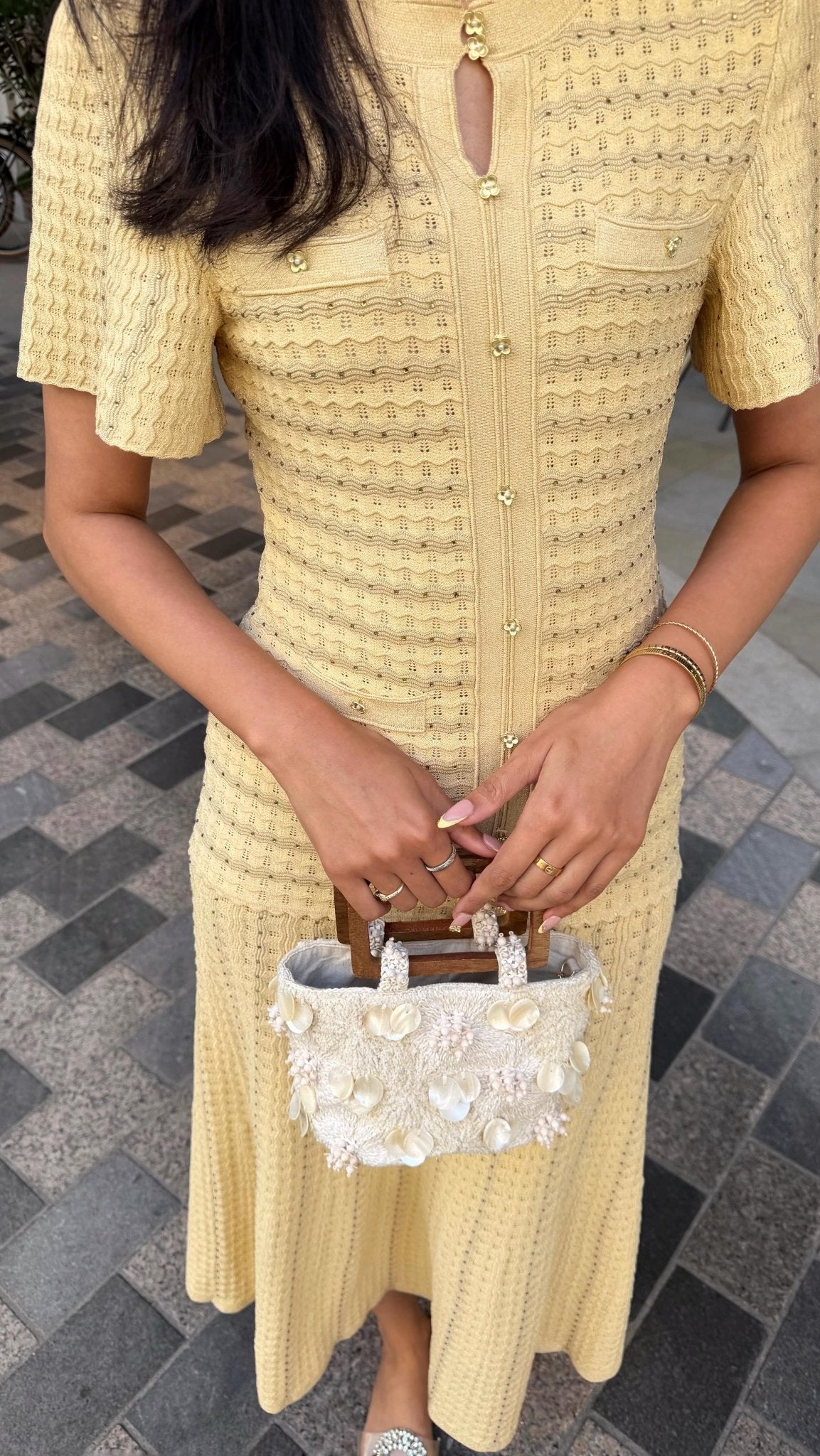 Abito maxi in maglia con paillettes Sadie