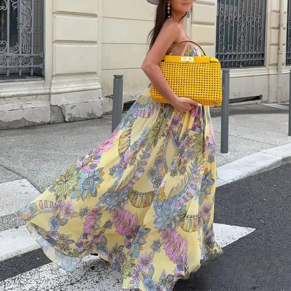 Betty abito in chiffon a stampa floreale con spalline