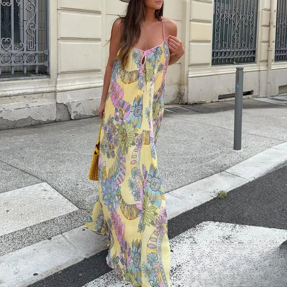 Betty abito in chiffon a stampa floreale con spalline