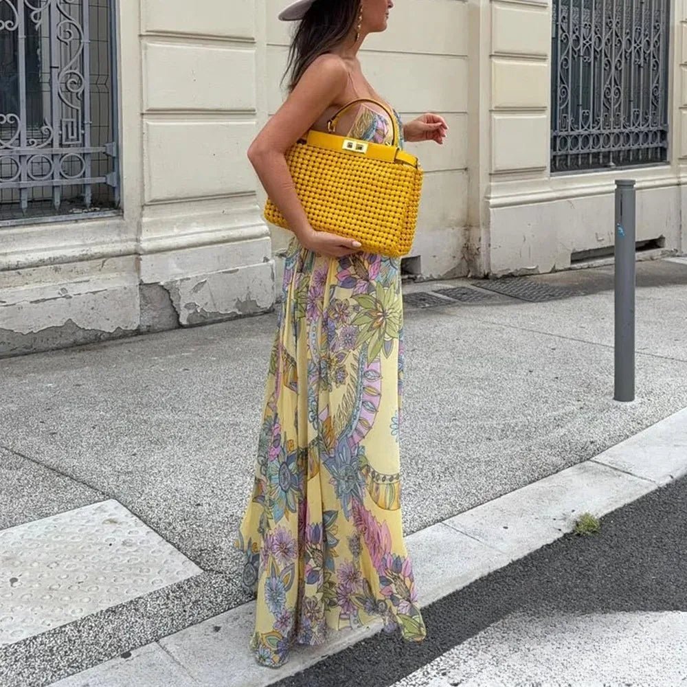 Betty abito in chiffon a stampa floreale con spalline