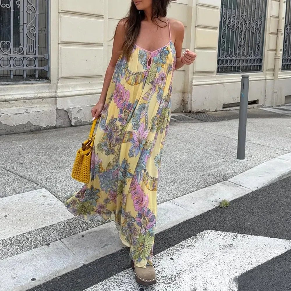 Betty abito in chiffon a stampa floreale con spalline