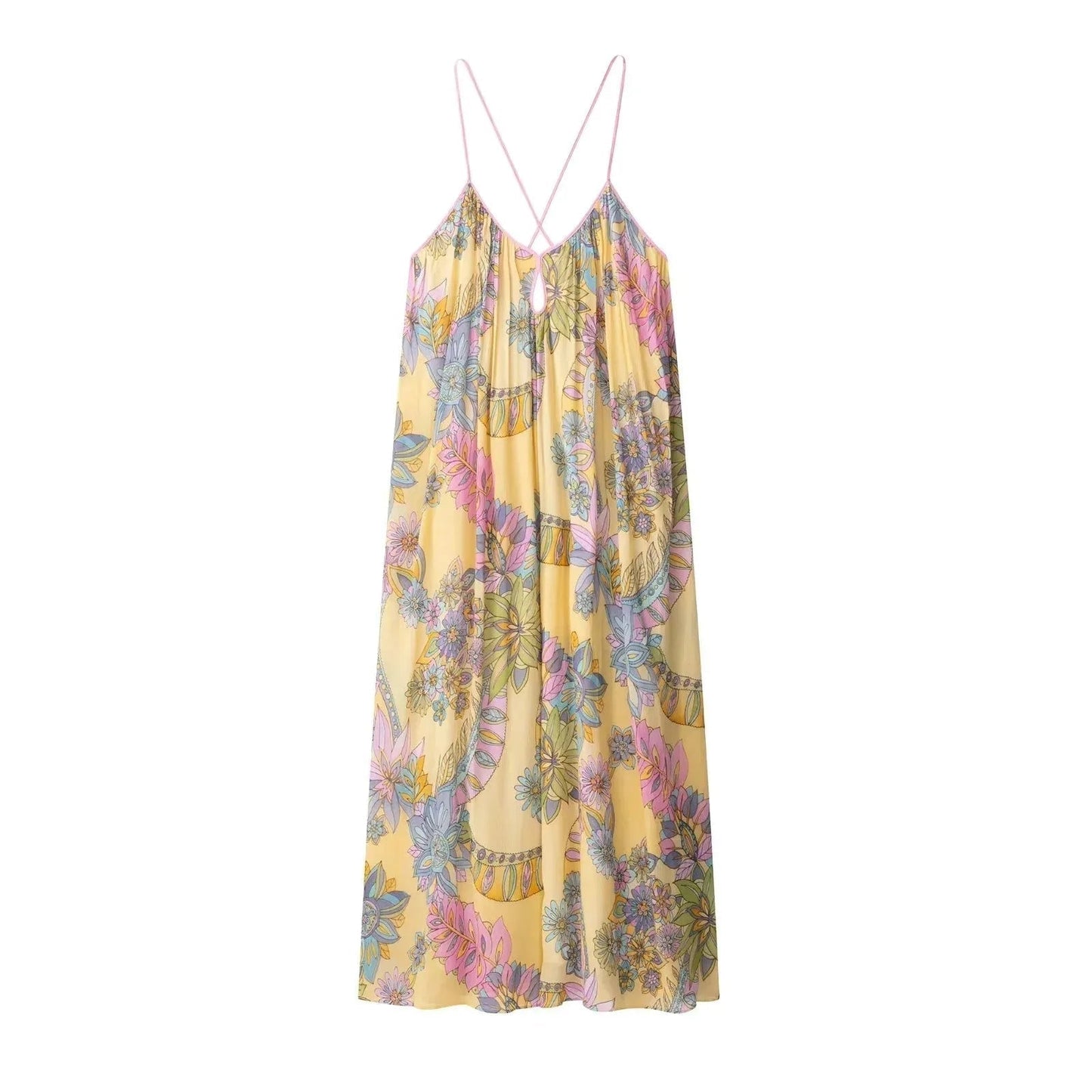 Betty abito in chiffon a stampa floreale con spalline