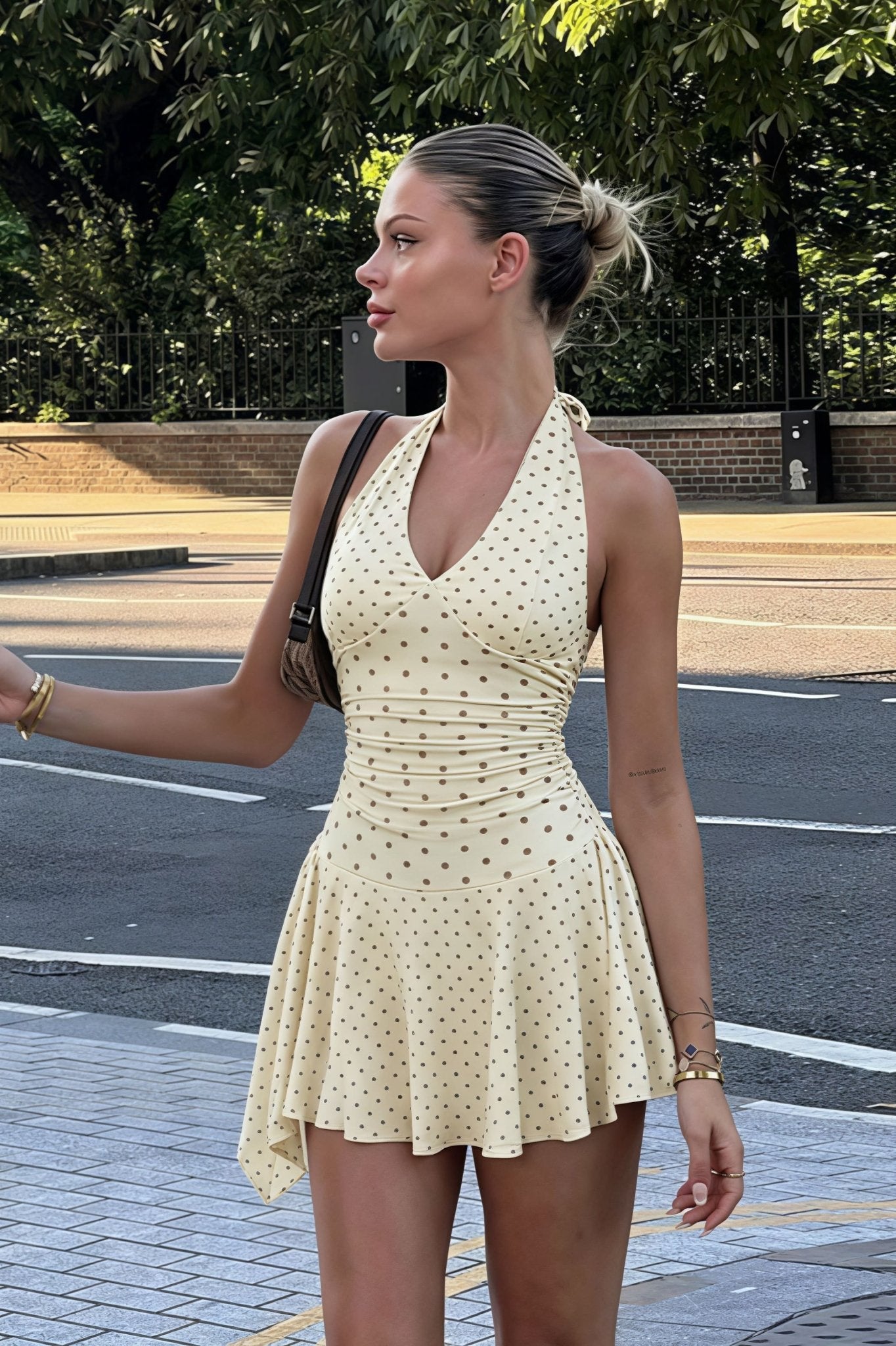 Natalia mini abito halter a pois