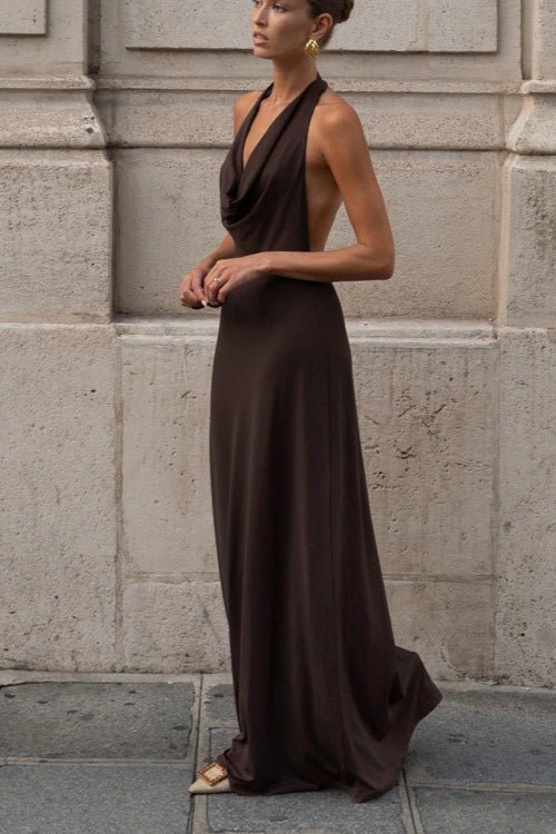 Abito maxi Margot halter schiena scoperta