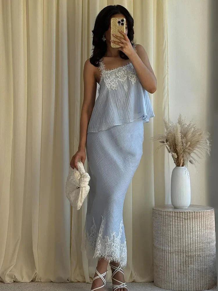Jacinta Lace Spliced Midi Set