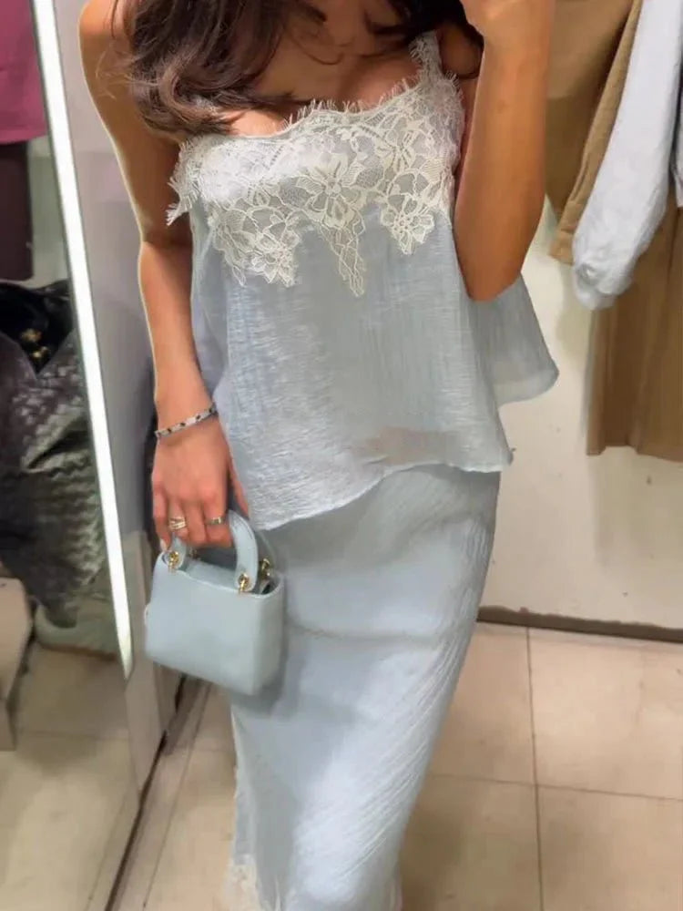 Jacinta Lace Spliced Midi Set