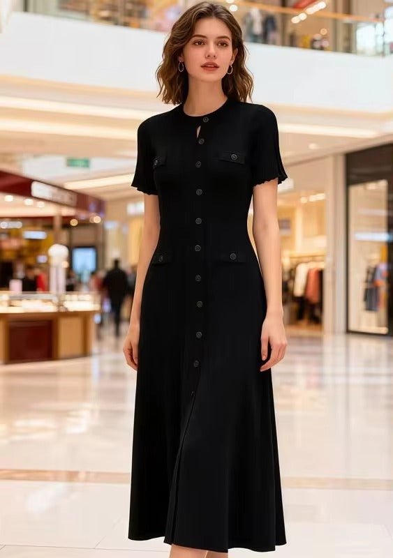 Abito midi in maglia Margot con bottoni frontali