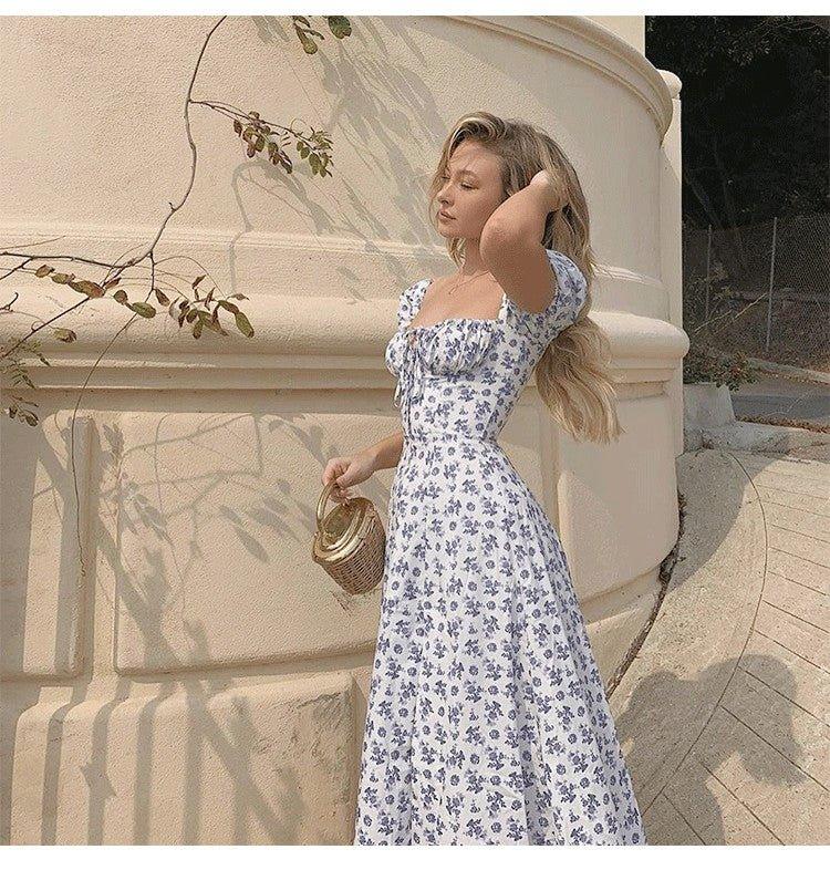 Vestito midi Arianna a maniche a sbuffo floreale [max 255]