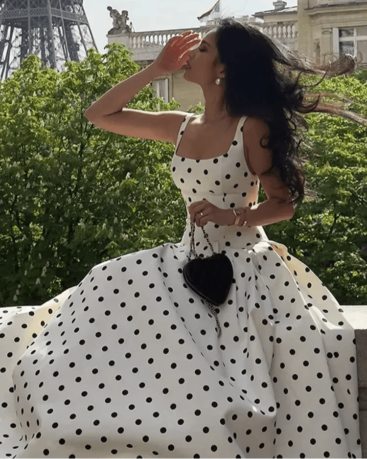 Abito midi a pois Petra
